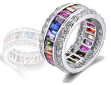 YaYI Princess Cut Moissanite Zircon Silver Rings