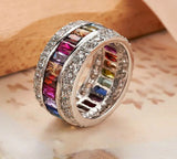 YaYI Princess Cut Moissanite Zircon Silver Rings