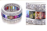 YaYI Princess Cut Moissanite Zircon Silver Rings