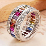 YaYI Princess Cut Moissanite Zircon Silver Rings