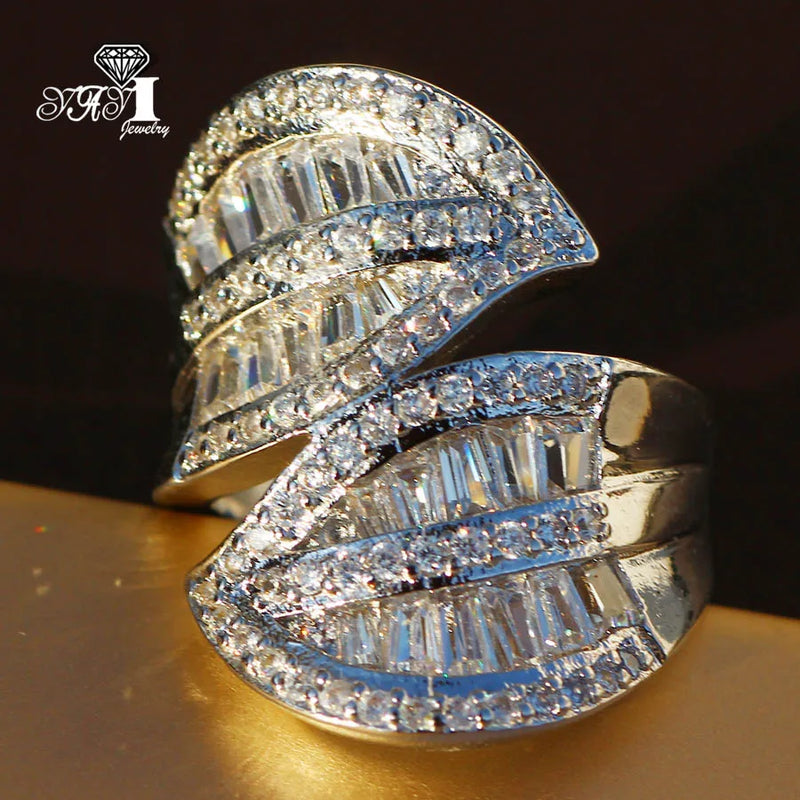 YaYI Top Gemstones Moissanite CZ Silver Engagement Wedding Rings