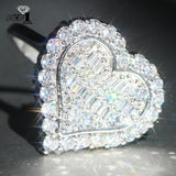 Bohemia Moissanite Zircon Silver Heart Ring