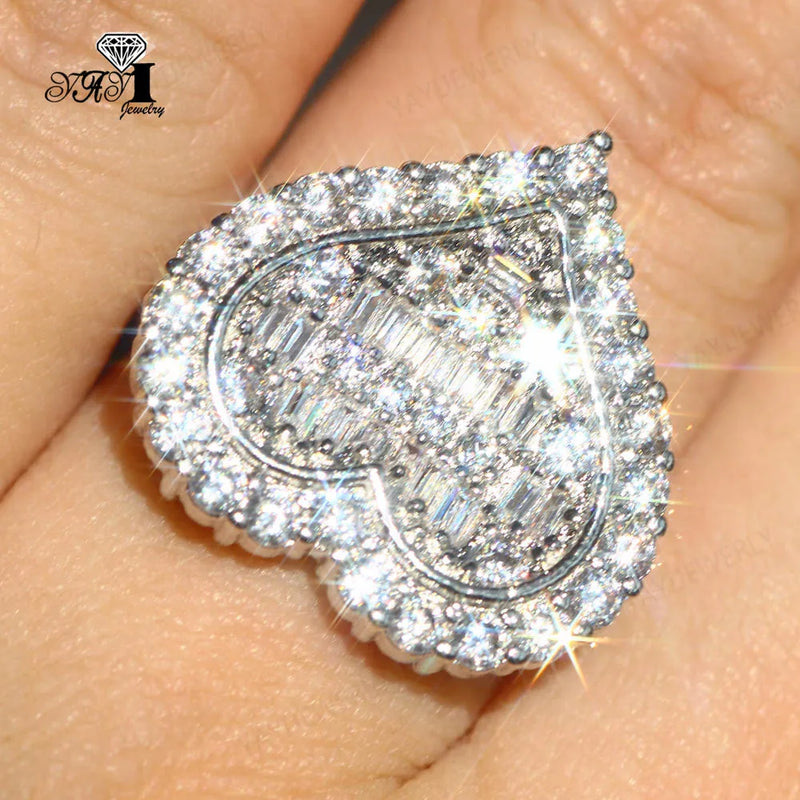 Bohemia Moissanite Zircon Silver Heart Ring
