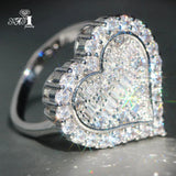 Bohemia Moissanite Zircon Silver Heart Ring