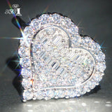 Bohemia Moissanite Zircon Silver Heart Ring