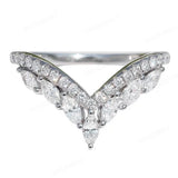 Bohemia Natural Moissanite Gemstones Silver Engagement Ring