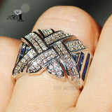 YaYI Princess Cut 3.6 Zircon Silver Engagement Ring