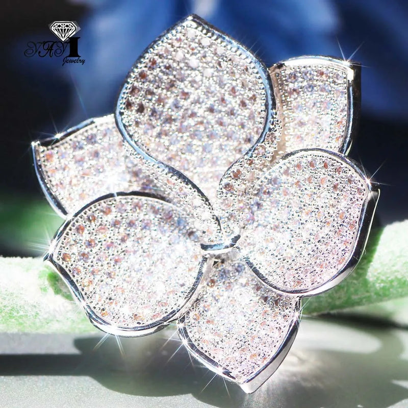 YaYI Princess Cut Zircon Silver Engagement Wedding Rings for Woman