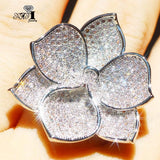 YaYI Princess Cut Zircon Silver Engagement Wedding Rings for Woman