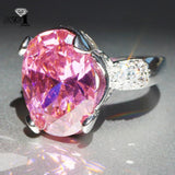 Princess Cut Pink Zircon Silver Engagement Ring