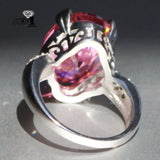 Princess Cut Pink Zircon Silver Engagement Ring