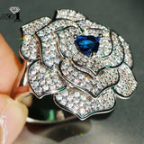Princess Cut Sapphire Zircon Engagement Wedding Heart Girls Ring