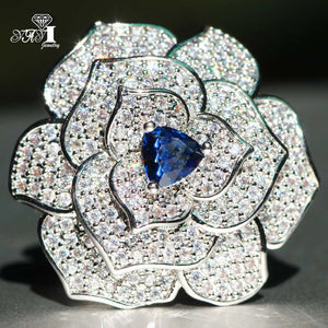 Princess Cut Sapphire Zircon Engagement Wedding Heart Girls Ring