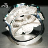 Princess Cut Sapphire Zircon Engagement Wedding Heart Girls Ring