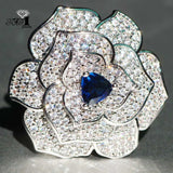 Princess Cut Sapphire Zircon Engagement Wedding Heart Girls Ring