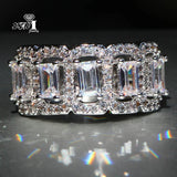 YaYI Princess Cut Moissanite Zircon Silver Engagement Wedding Party Ring