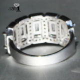 YaYI Princess Cut Moissanite Zircon Silver Engagement Wedding Party Ring