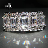 YaYI Princess Cut Moissanite Zircon Silver Engagement Wedding Party Ring