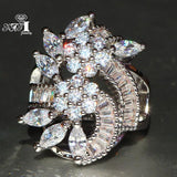 Princess Cut AAAA Cubic Zirconia Silver Engagement Wedding Heart Party Rings