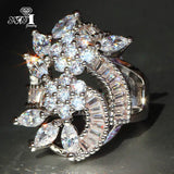 Princess Cut AAAA Cubic Zirconia Silver Engagement Wedding Heart Party Rings