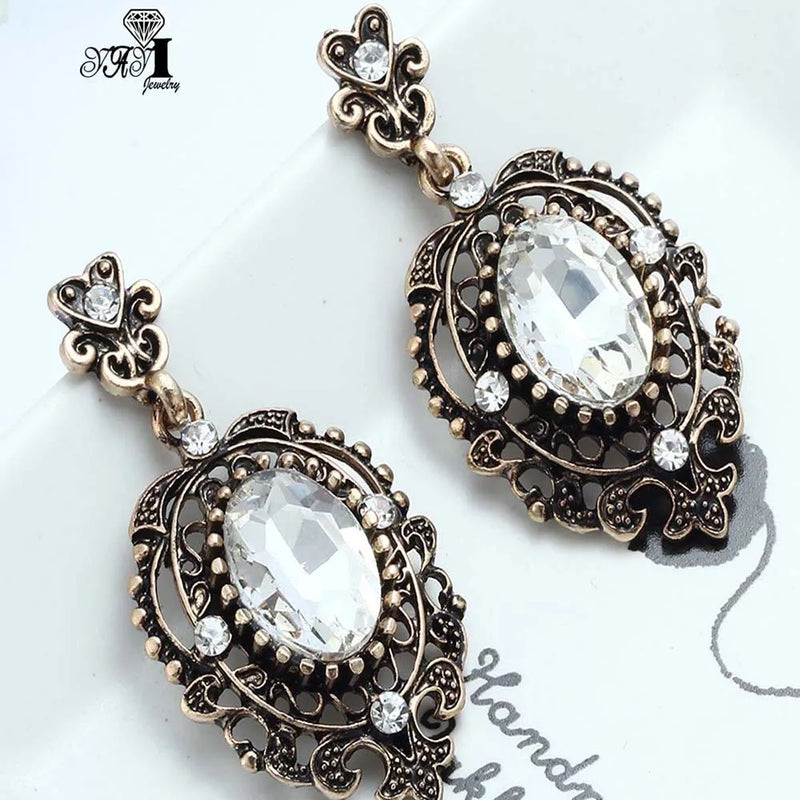 Colorful Glass Crystal Rhinestone Dangle Earrings