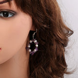 Amethyst Pearl 925 Silver Drop Dangle Earrings Women Mother's