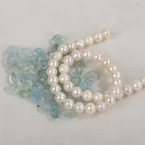 Aquamarine Pearl 925 Sterling Silver Drop Dangle Earrings