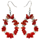 Coral Pearl 925 Silver Earrings for Women