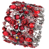 Flower Stretch Wide Bracelet Women Summer Cuff Wedding Bridal Jewelry