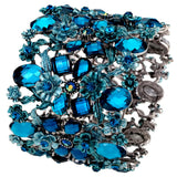 Flower Stretch Wide Bracelet Women Summer Cuff Wedding Bridal Jewelry