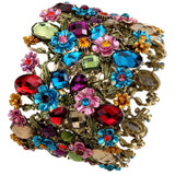 Flower Stretch Wide Bracelet Women Summer Cuff Wedding Bridal Jewelry