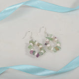 Fluorite Pearl 925 Silver Drop Dangle Earrings for Her