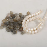 Labradorite Pearl Sterling Silver Dangle Earrings for Women