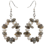 Labradorite Pearl Sterling Silver Dangle Earrings for Women