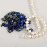 Lapis Lazuli Pearl 925 Silver Drop Earrings for Women