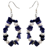 Lapis Lazuli Pearl 925 Silver Drop Earrings for Women