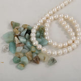 Aventurine Pearl 925 Silver Drop Dangle Earrings for Women