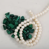 Malachite Pearl 925 Silver Drop Dangle Earrings for Women