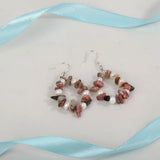 Rhodonite Pearl 925 Silver Drop Dangle Earrings for Women