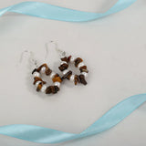 Tiger's Eye Pearl Silver Drop Earrings for Women