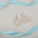 Clear Quartz Crystal 925 Silver Drop Earrings