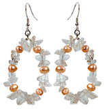 Clear Quartz Crystal 925 Silver Drop Earrings