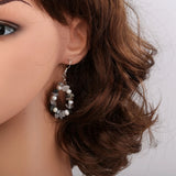 Rutilated Quartz Pearl 925 Silver Dangle Earrings for Women