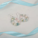 Tourmaline Pearl Silver Drop Dangle Earrings for Women