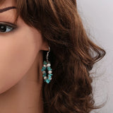 Turquoise Pearl 925 Sterling Silver Drop Dangle Earrings Jewelry for Women