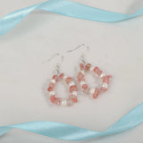 Watermelon Quartz Pearl 925 Sterling Silver Drop Dangle Earrings