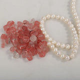 Watermelon Quartz Pearl 925 Sterling Silver Drop Dangle Earrings