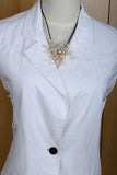 Crystal Quartz Pearl CZ Pin Brooch Pendant 2 in 1