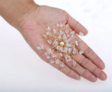Crystal Quartz Pearl CZ Pin Brooch Pendant 2 in 1