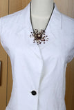 Women Garnet Pearl CZ Pin Brooch Pendant 2 in 1 Jewelry
